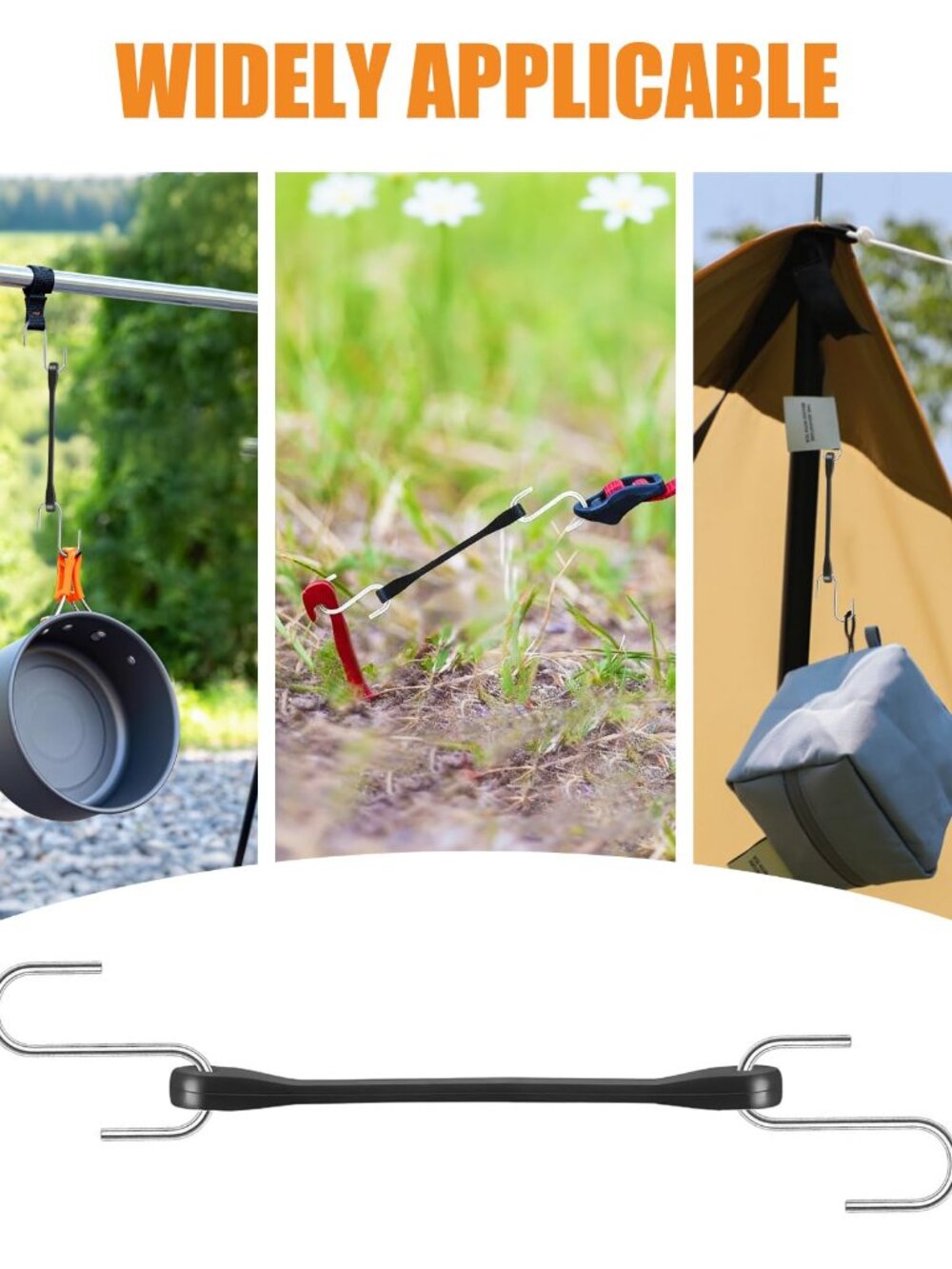 6 Inch Rubber Bungee Cords with Hooks, 6 Pack Heavy Duty Outdoor Small Bungee Co - Picture 7 of 7